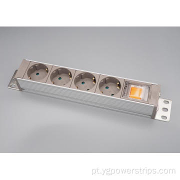 4 Outlet Alemanha PDU Power Strip com disjuntor